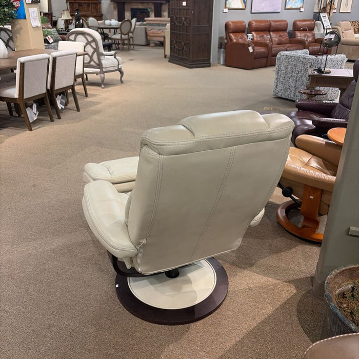 Tan/White Leather CH w/ Ottoman(ATH)