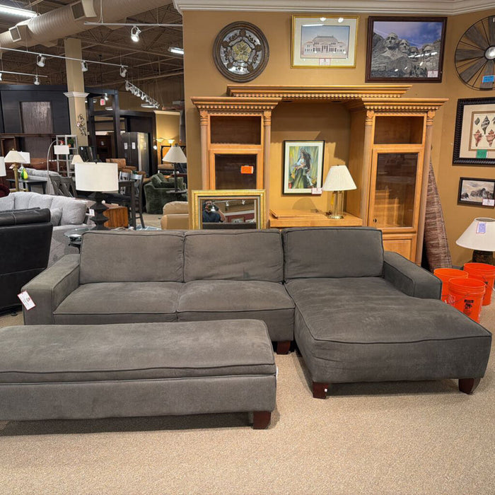 Dark Grey 2PC Chaise/Sofa(ISK)