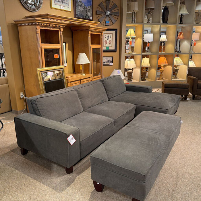 Dark Grey 2PC Chaise/Sofa(ISK)