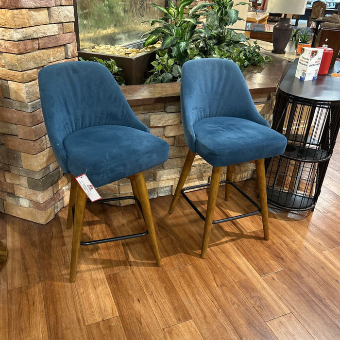 S/2 LW Blue/Cushioned Barstools(TI)