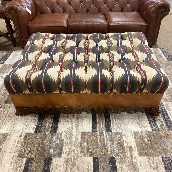 Tufted NH Leather/ Cloth Ottoman(LSH)