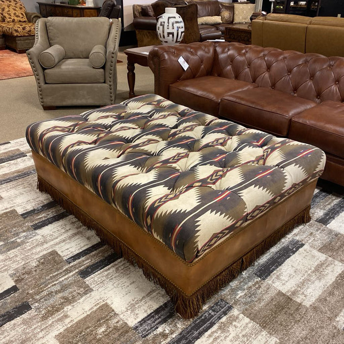 Tufted NH Leather/ Cloth Ottoman(LSH)