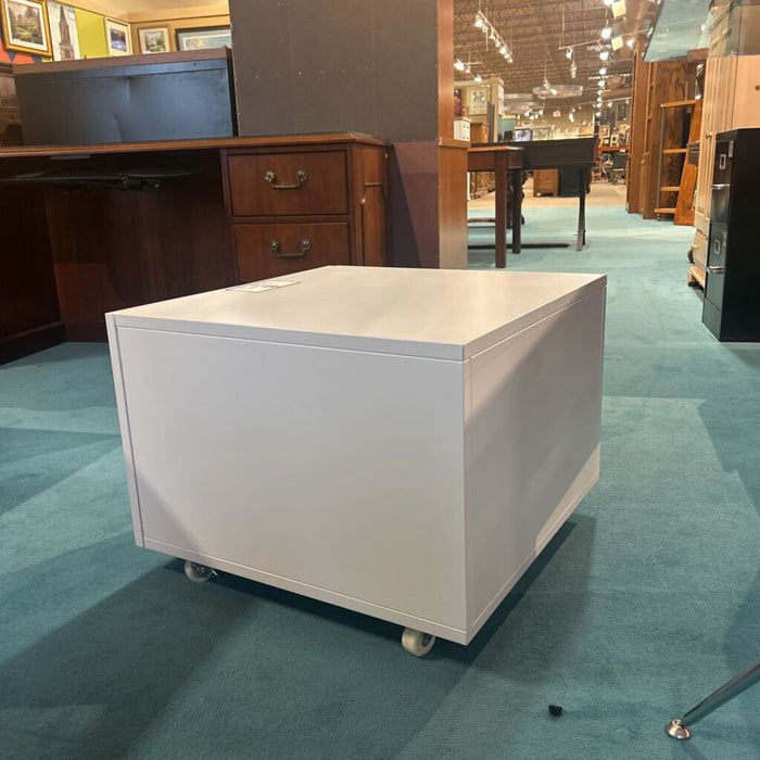 White Rolling Metal 2-Door Cabinet(AT)