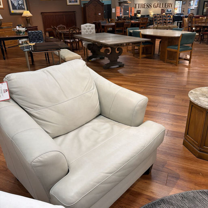 Grey Leather Accent Chair(BTK)