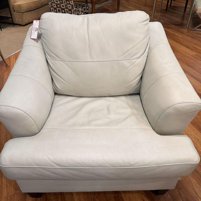 Grey Leather Accent Chair(BTK)