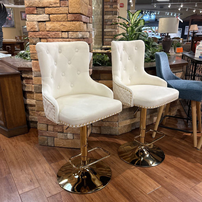 S/2 White Lion Backed DR Chairs (BIH)