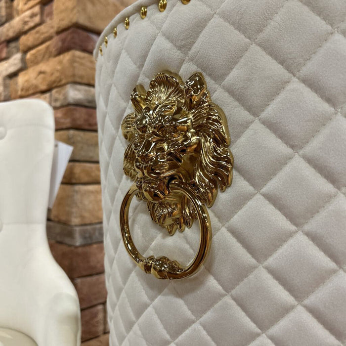 S/2 White Lion Backed DR Chairs (BIH)