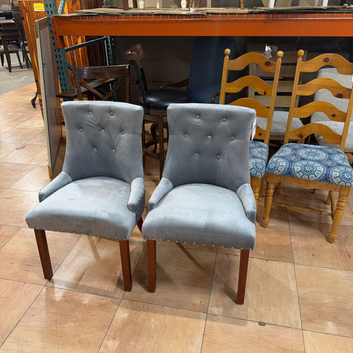 S/2 Velvet Grey Chairs (BIH)