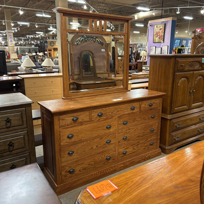 9-Drawer Mission-Style Dresser/Mirror(MKH)