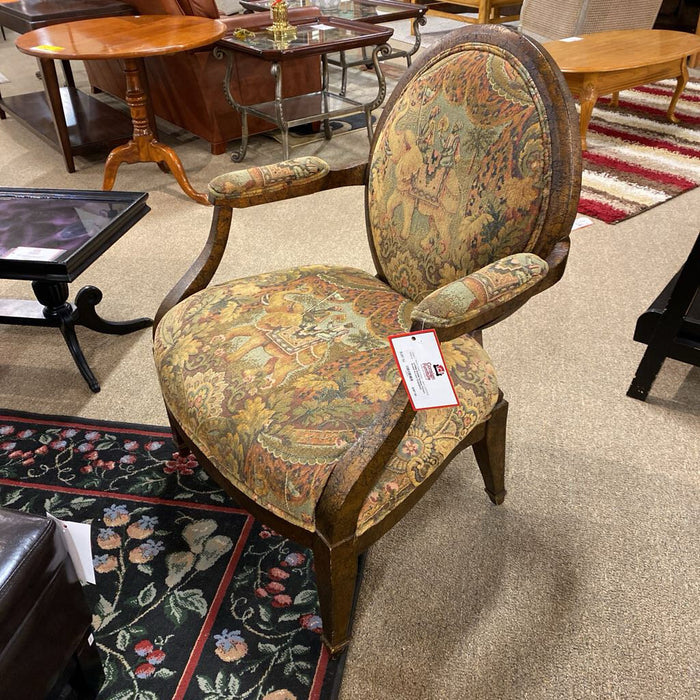 Antique Pattern Armed Accent Chair(BAH)