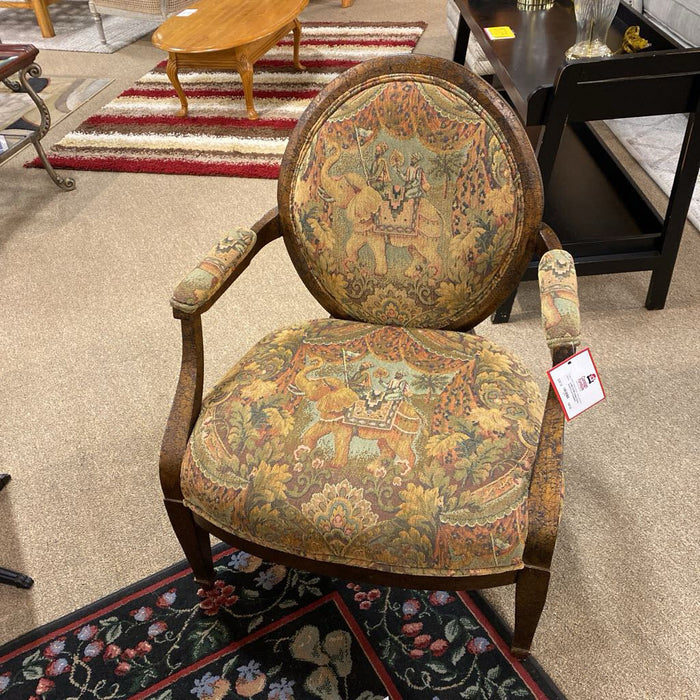 Antique Pattern Armed Accent Chair(BAH)