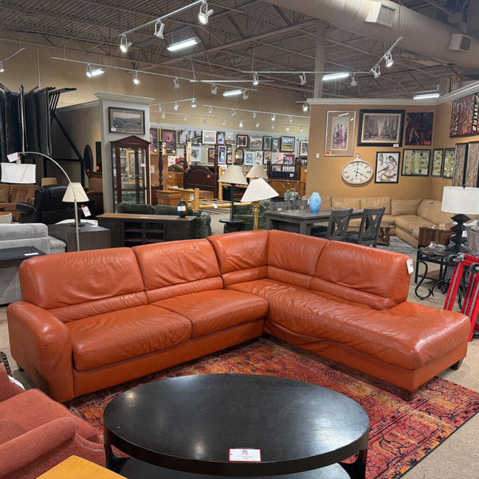 Orange Italian Leather Sleeper Chofa(BCMH)