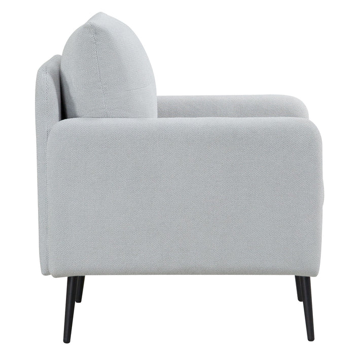 Contemporary Accent Chair With Metal Legs, Comfy Chenille Fabric Armchair