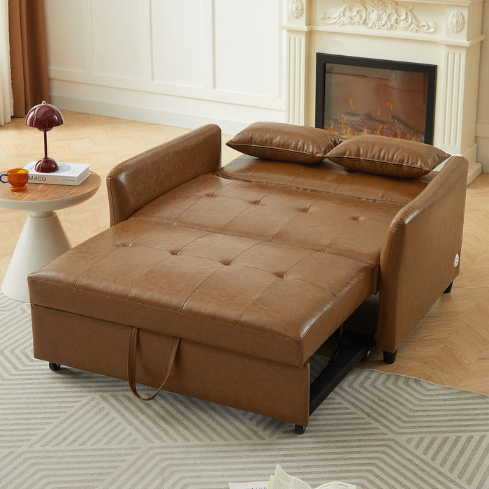 Convertible Sleeper Bed, Adjustable Oversized Armchair With 3 USB Ports