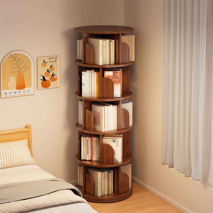 5 Tier Rotating Bookshelf, Spinning Design