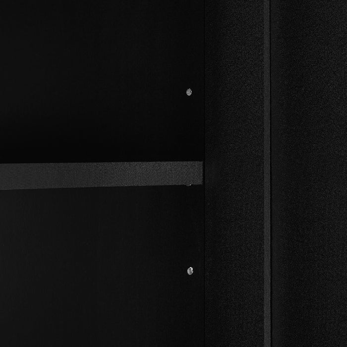 Tall Freestanding Bathroom Storage Cabinet With Adjustable Shelves And Side Hooks