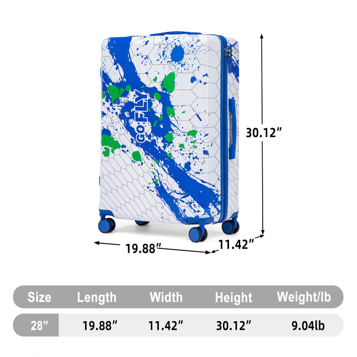 Luggage With Printed Pattern, Combination Lock