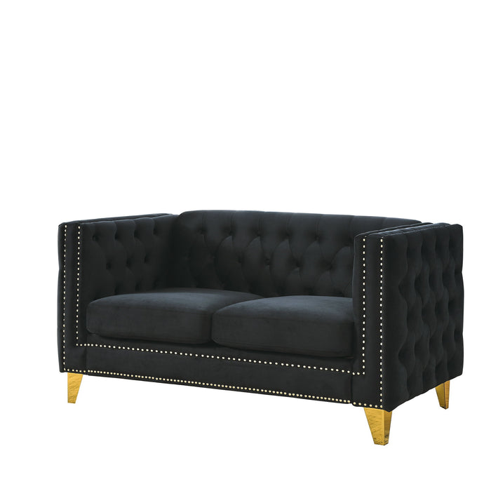 Modern Sofa With Button Tufting, Upholstered Couch For Living Room