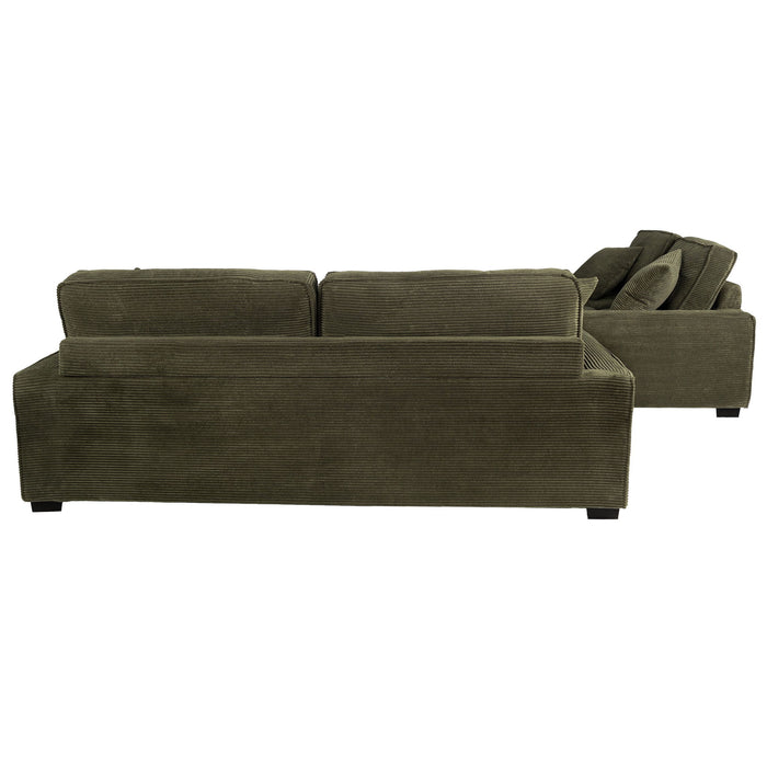 Sofa & Loveseat 2 Piece Set With Accent Pillows - Forest Green