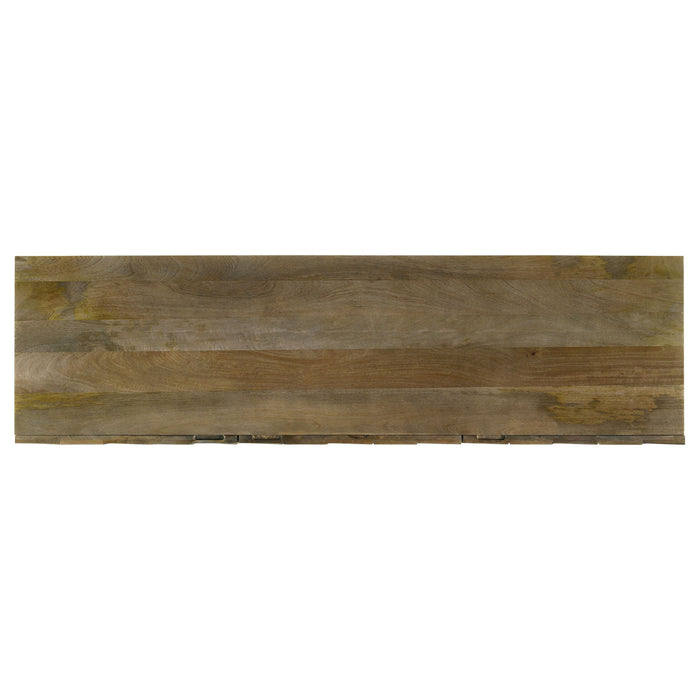 Roman - 3 Door Server With Chevron Design - Brown