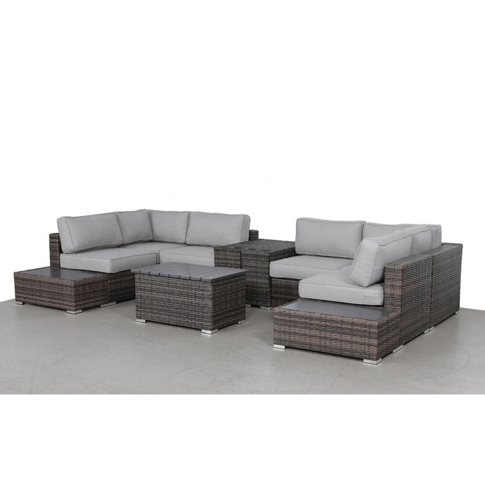 Wicker Sectional Seating Group With Plush Cushions
