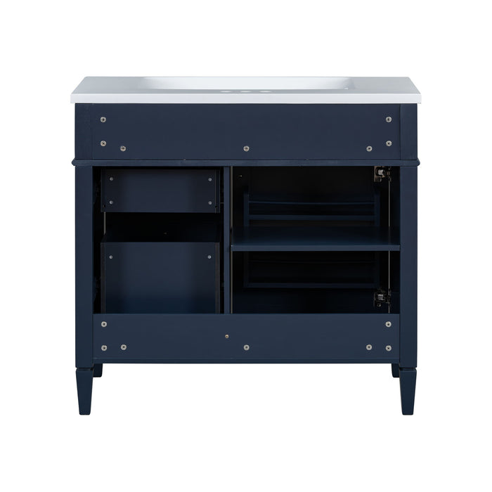 Bathroom Vanity & Top Sink, Modern Bathroom Storage Cabinet With 2 Drawers And A Tip-Out Drawer