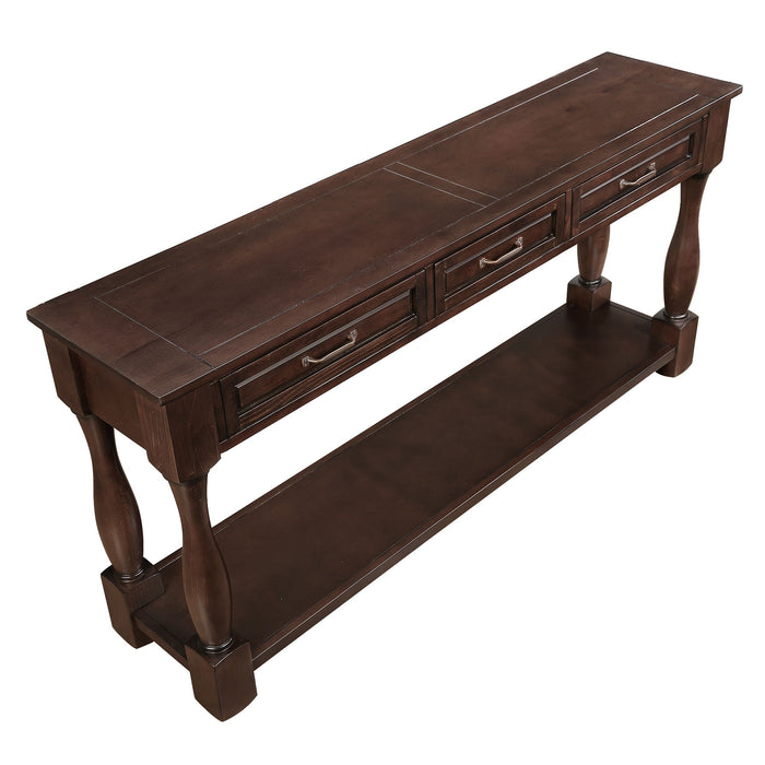 Console Table With 3 Drawers And 1 Bottom Shelf For Entryway - Espresso