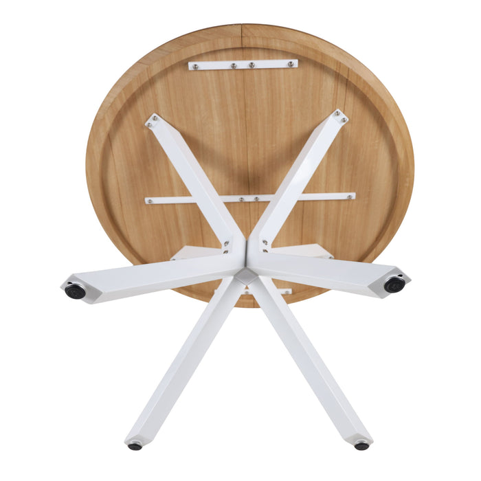 Pedestal Table For Living Room - White / Light Oak