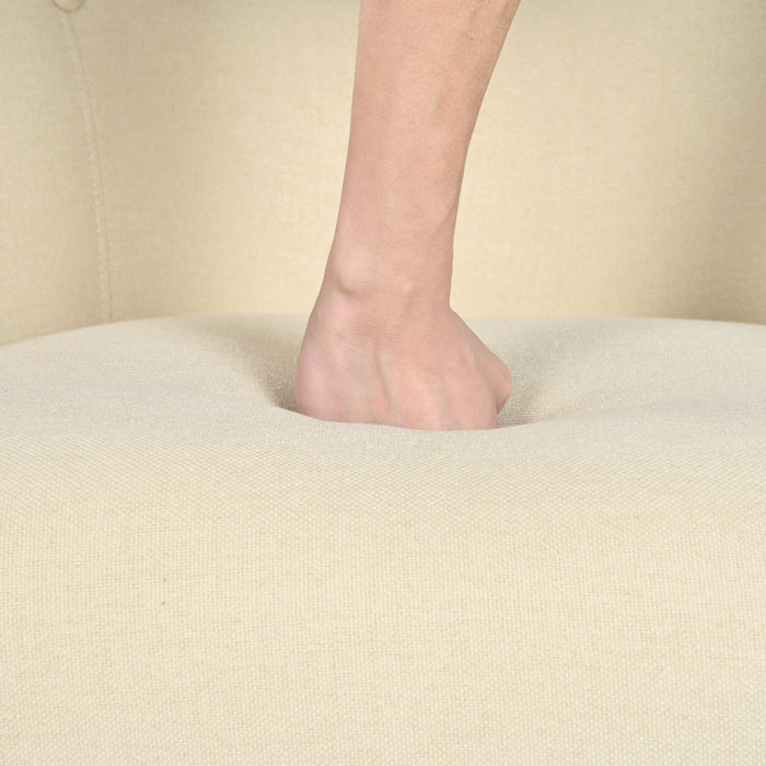 Contemporary Upholstered Club Chair With Button Tufting