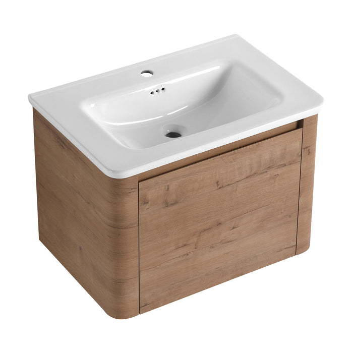 Wall Mounted Bathroom Vanity With Sink & 1 Soft Close Door