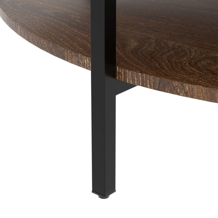 Rectangle Lift Top Coffee Table With Hidden Storage And Lower Shelf - Brown