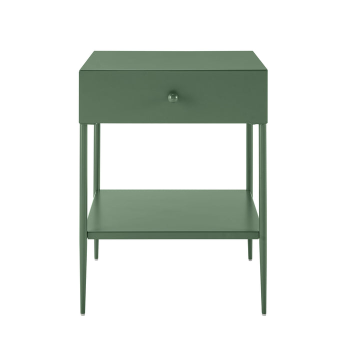 Colette - 1 Drawer Nightstand With Bottom Shelf - Green
