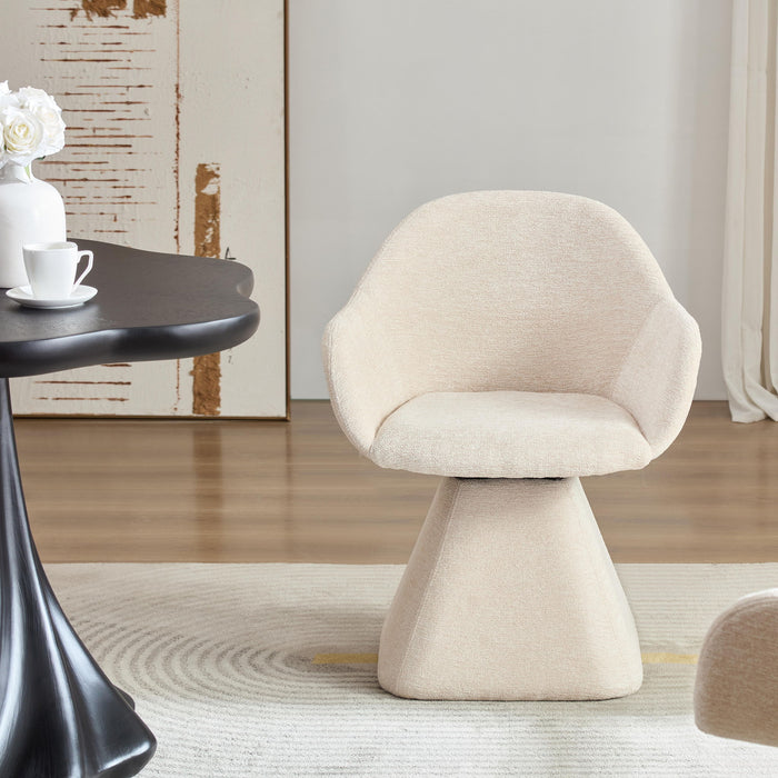 180° Rotating Accent Chair For Living Room - Beige