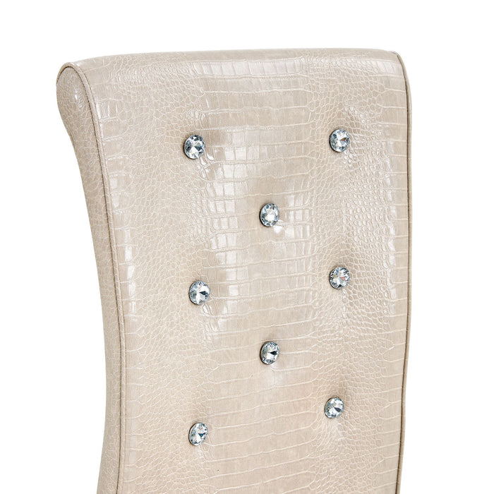 Elegant Design Alligator Skin Upholstered Dining Chairs