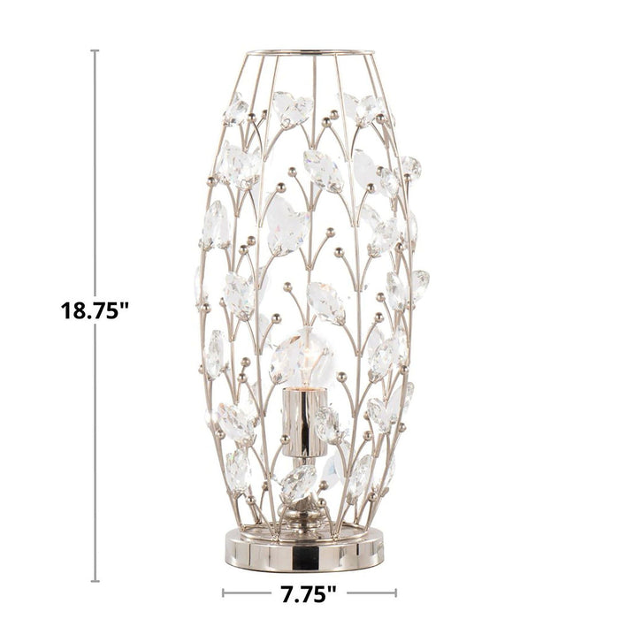 Crystal - Buds Contemporary Uplight Lamp - Polished Nickel / Clear Crystal