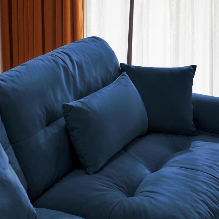 Modern Oversize Sofa With Cloud Like Comfort, Featuring Waist And Throw Pillows