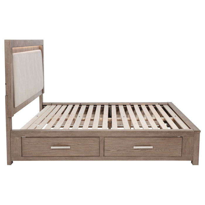 Gibbons - LED Storage Bed With Upholstered Headboard