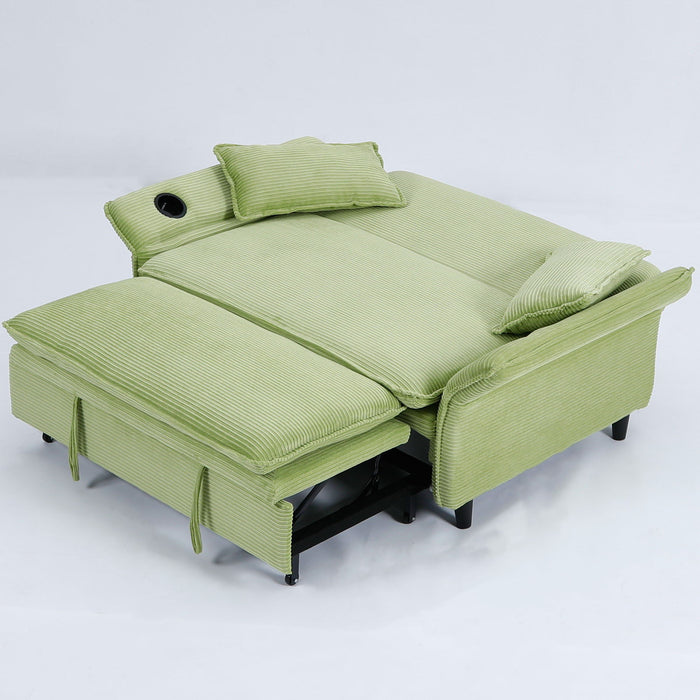 Modern Fabric Multi-Functional Sofa Bed With Adjustable Armrests And Backrests