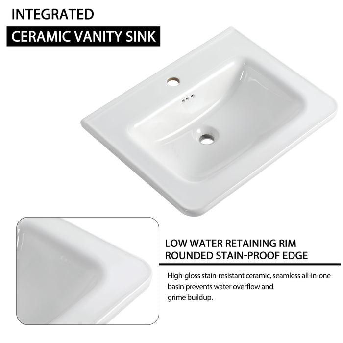 Wall Mounted Bathroom Vanity With Sink & 1 Soft Close Door