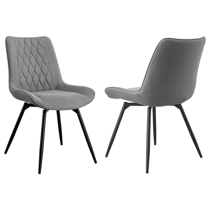 Tufted Swivel Dining Chairs (Set of 2) - Gray