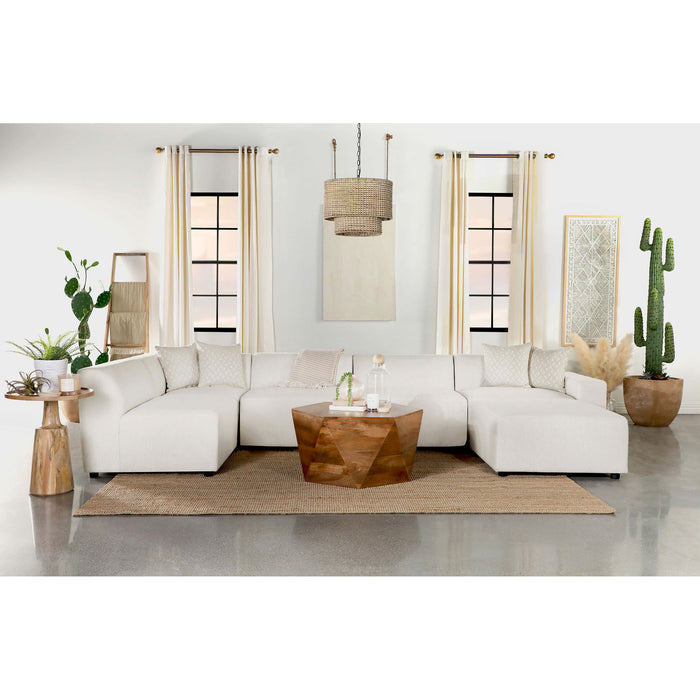 Marlowe - 6 Piece Tight Seat Modular Sectional - Ivory White