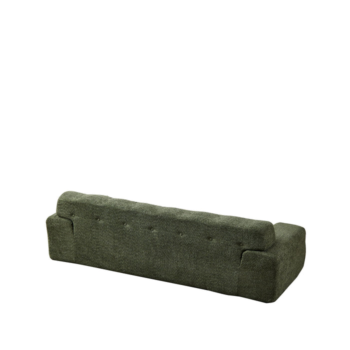 Cloud Series Minimalist Button Tufted Square Arm 3 Seater Sofa