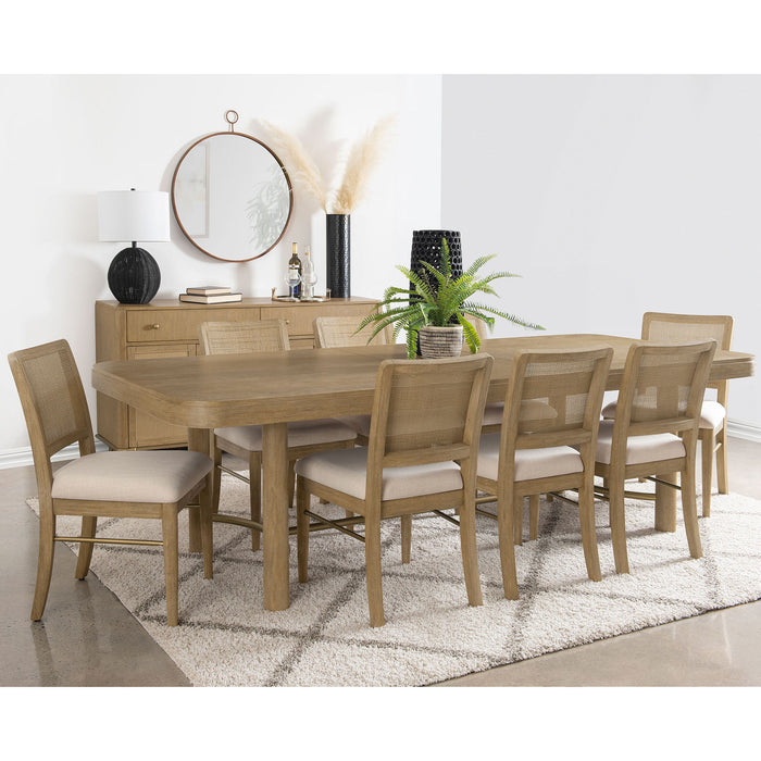Benson - Extension Leaf Dining Table With Trestle Base - Sand