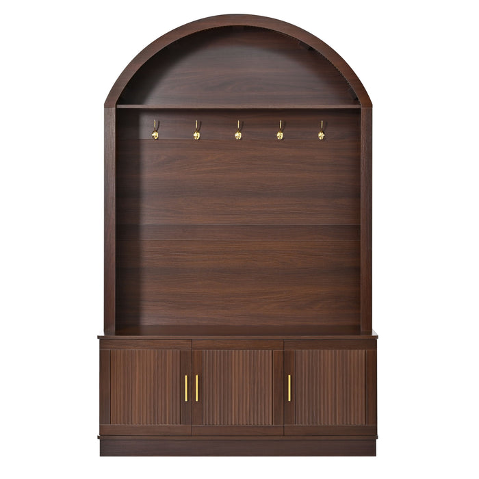 Arched Top Hall Tree With 5 Hooks