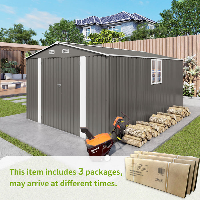 Outdoor Storage Shed With Lockable Doors