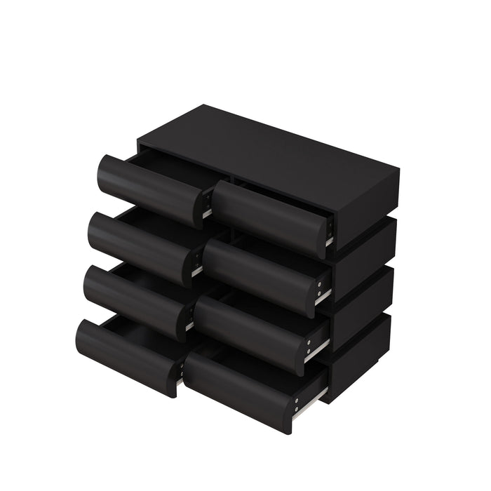 Minimalist Handle Less 8 Drawer Dresser With Wide Storage