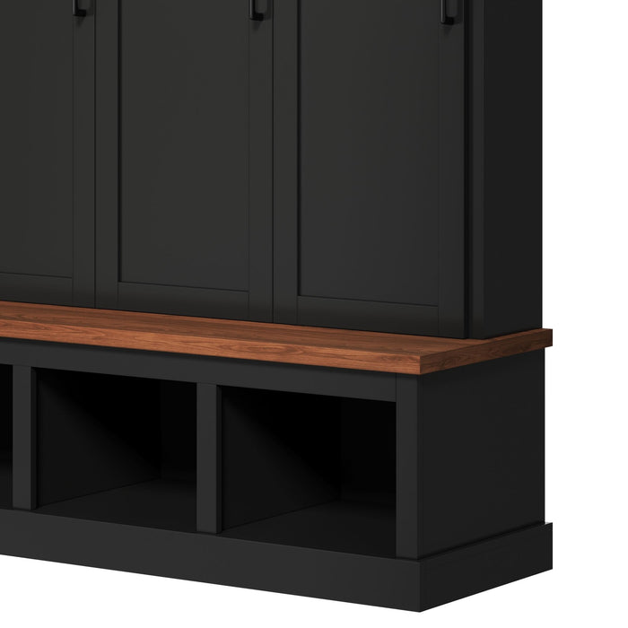 Classic Arched Design Hall Tree With 3 Hidden Storage
