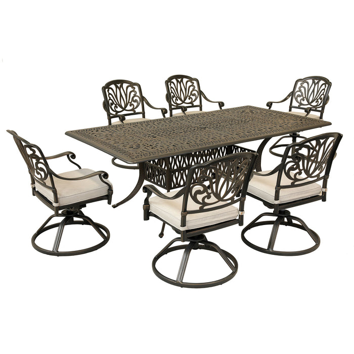 Rectangular Long Dining Set With Sunbrella Cushions