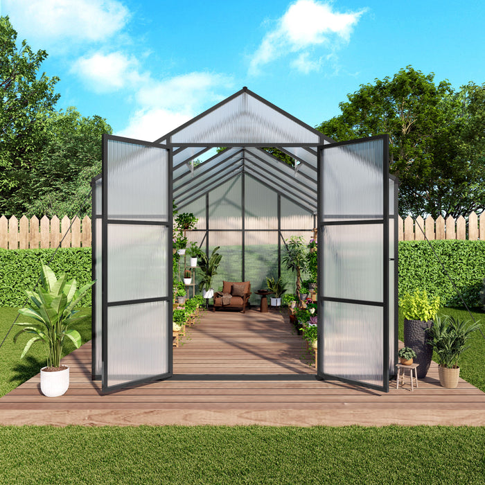 Gain Height Windproof Greenhouse All Season Outdoor Garden Shelter