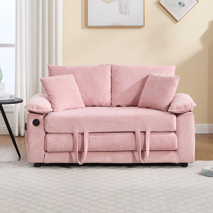 Upholstered Futon Convertible Floor Sofa Bed